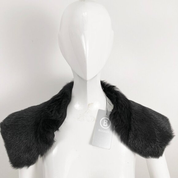 NEW Bogner Tosca-1 Spanish Lamb Fur Coat Collar Trim!BlackMade in Germany
